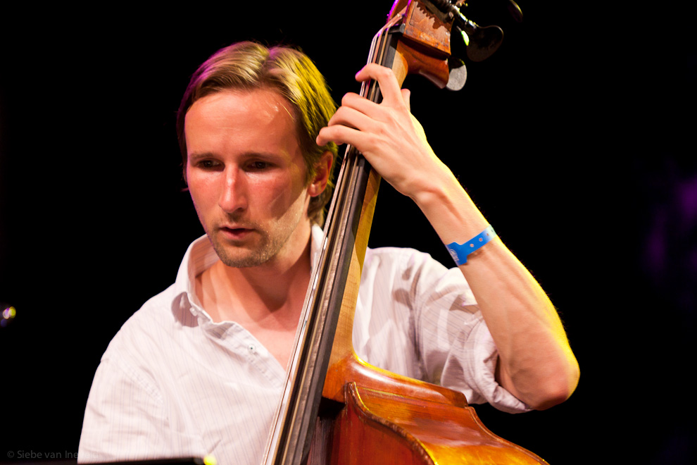 Bassist Clemens van der Feen with The Chris Potter Tentet. Venue: Hudson, North Sea Jazz 2010.