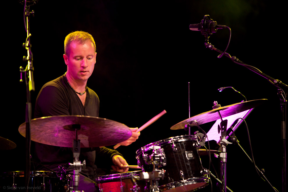 Drummer Martijn Vink of Chris Potter Tentet (Dutch edition). Venue: Hudson, North Sea Jazz 2010.